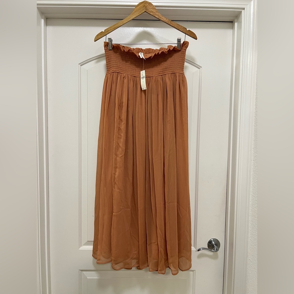NWT By Anthropologie Smocked Sheer Maxi Skirt - Picture 4 of 10